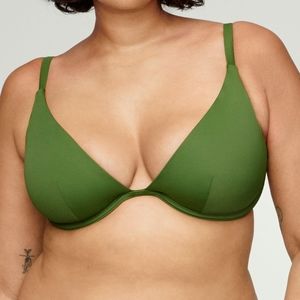 CUUP Bikini Plunge Top in Seaweed